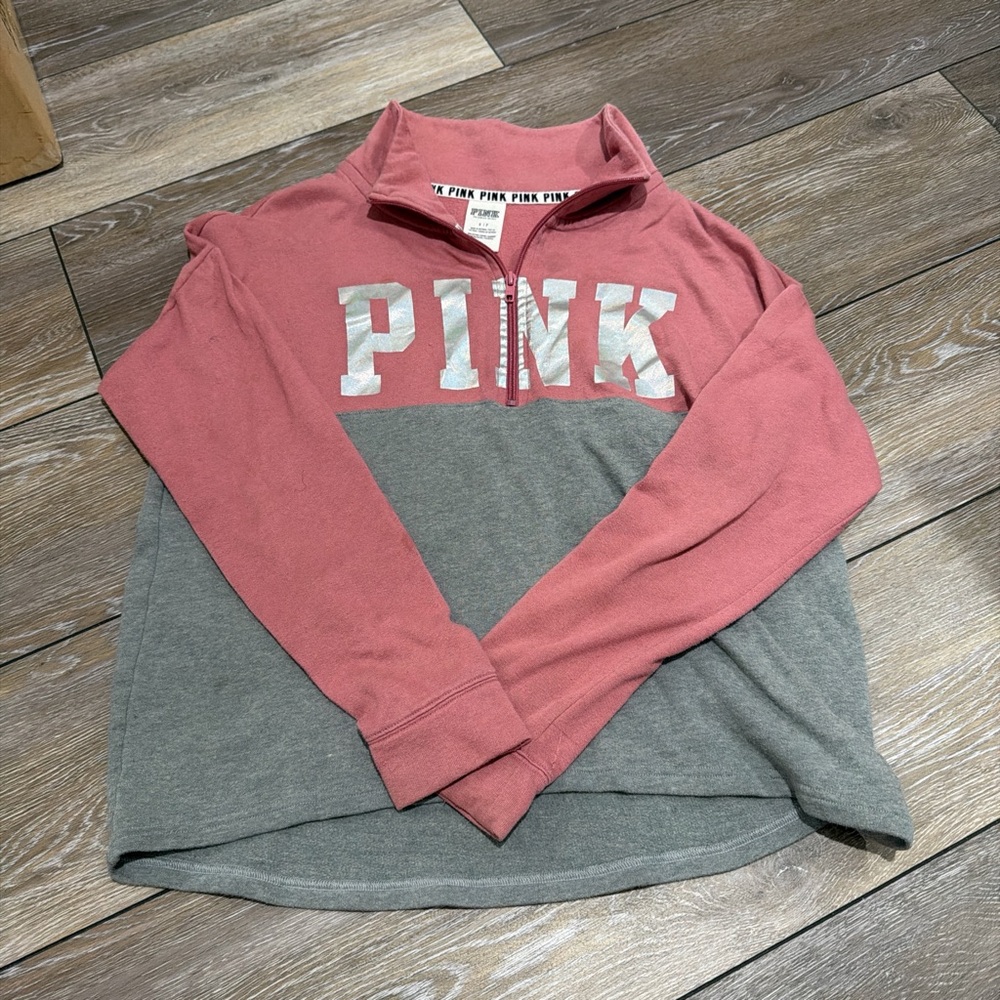 PINK Victoria's Secret Pink and Gray Sweatshirt